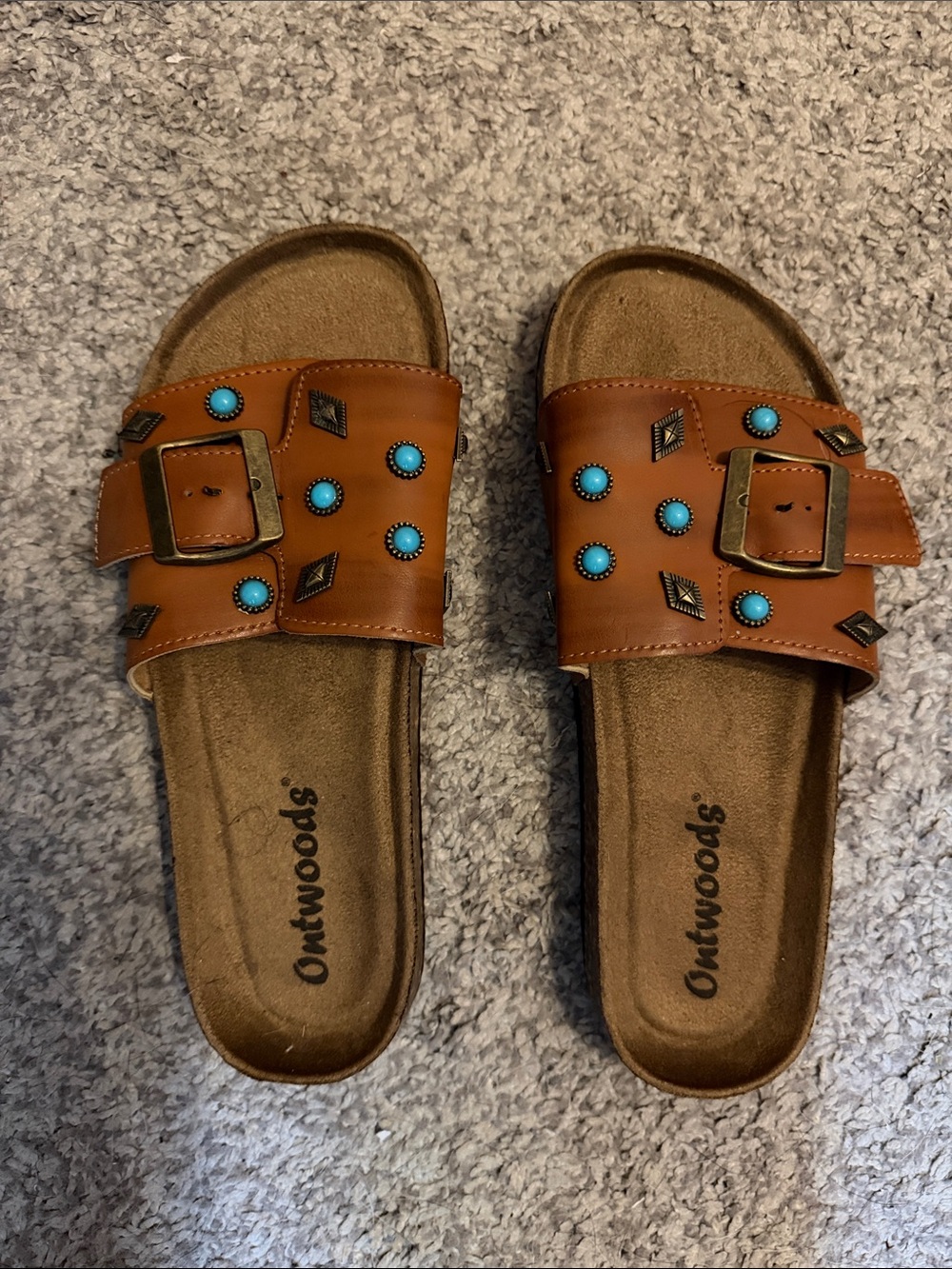 Boho Footbed Slide Sandals, size 9